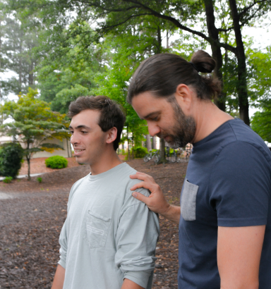 Men discussing their recovery during dual diagnosis treatment in Lawrenceville, GA.