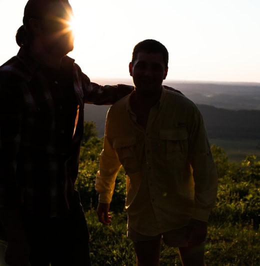 Men enjoy a walk during drug addiction treatment in Lawrenceville, GA.
