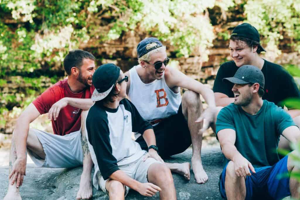 Group of men bonding through the rehab alumni in Lawrenceville, GA.