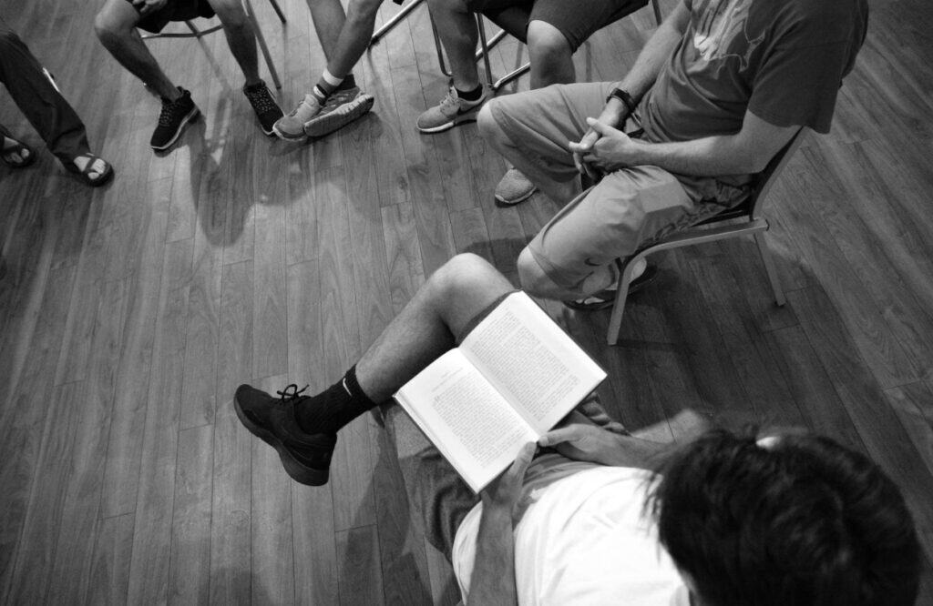 A group treatment exercise during heroin addiction treatment in Lawrenceville.